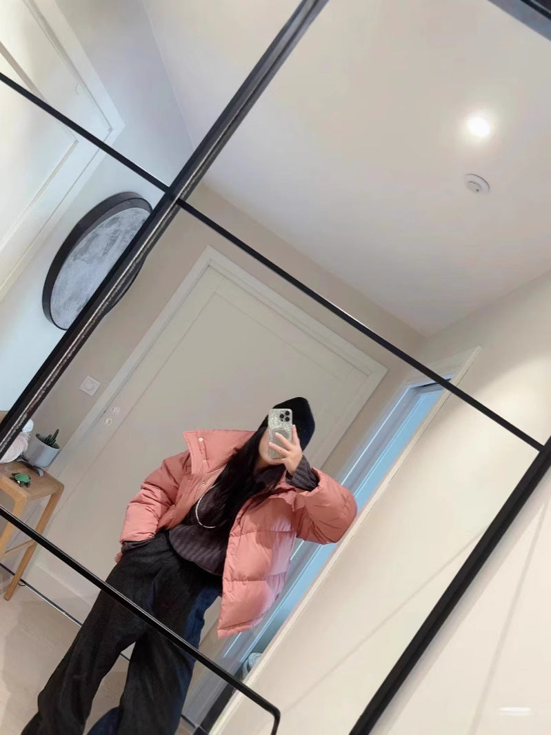 Down Jacket with Funnel Collar