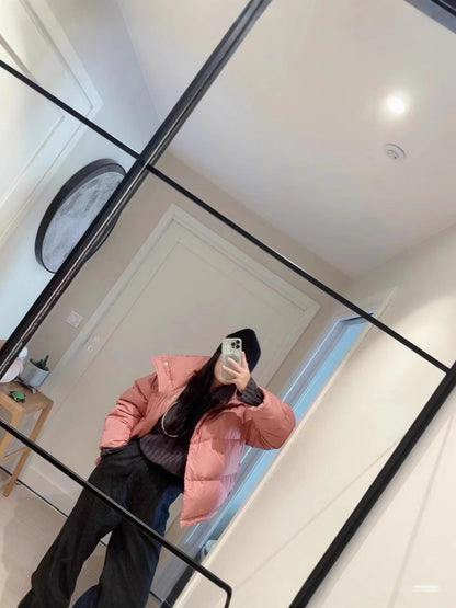 Down Jacket with Funnel Collar