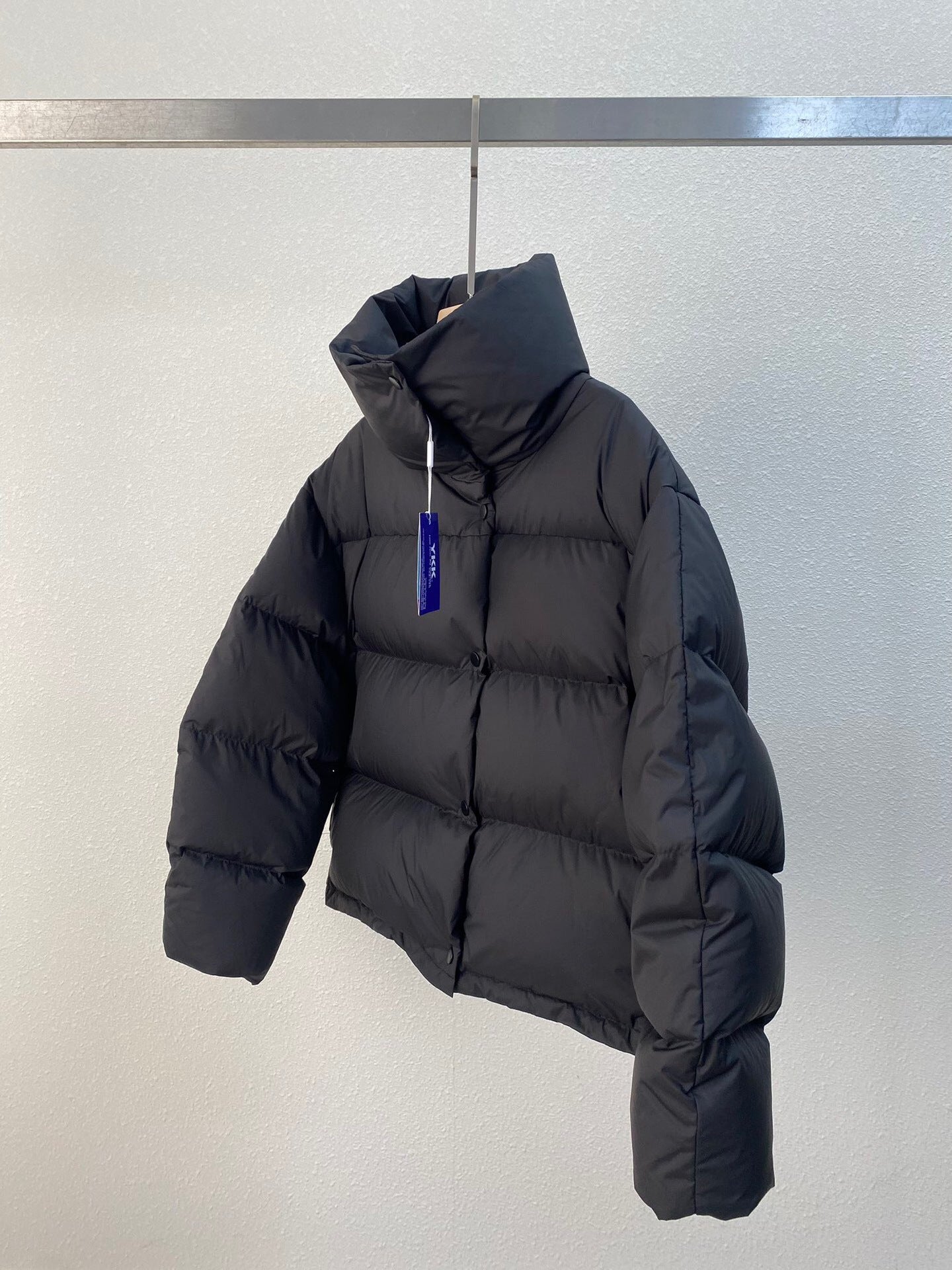Down Jacket with Funnel Collar