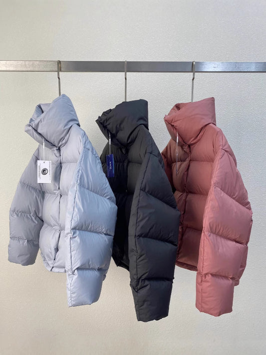 Down Jacket with Funnel Collar