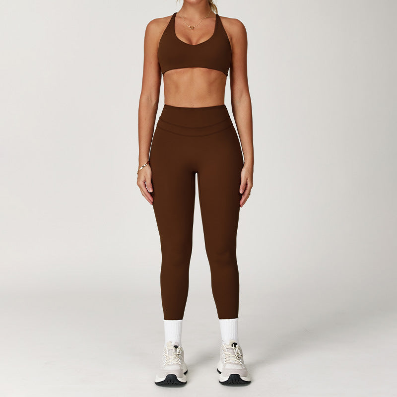 Rugged tight-fitting back yoga set