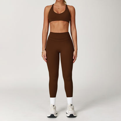 Rugged tight-fitting back yoga set