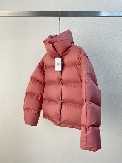 Down Jacket with Funnel Collar