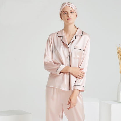 Butterfly Embroidered Silk Pajamas Set for Women